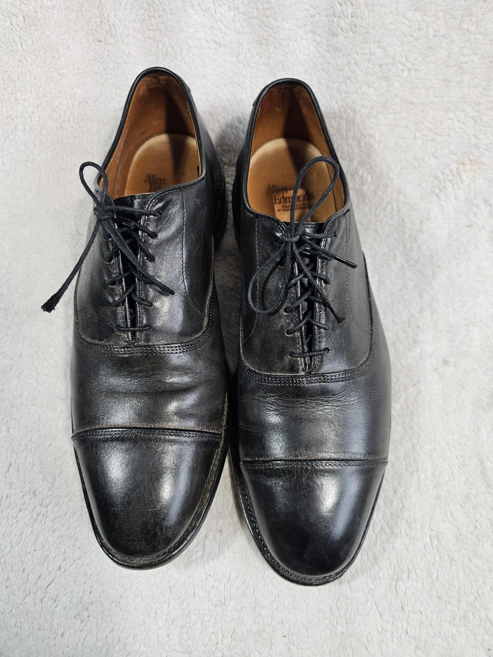 Allen Edmonds Park Avenue Cap Toe Dress Shoes Mens 11  Black Leather Oxford USA.